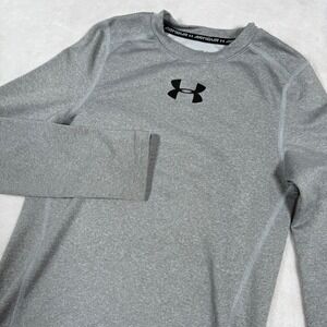 Under Armour Coldgear Base Layer Youth Long Sleeve Athletic Shirt Gray